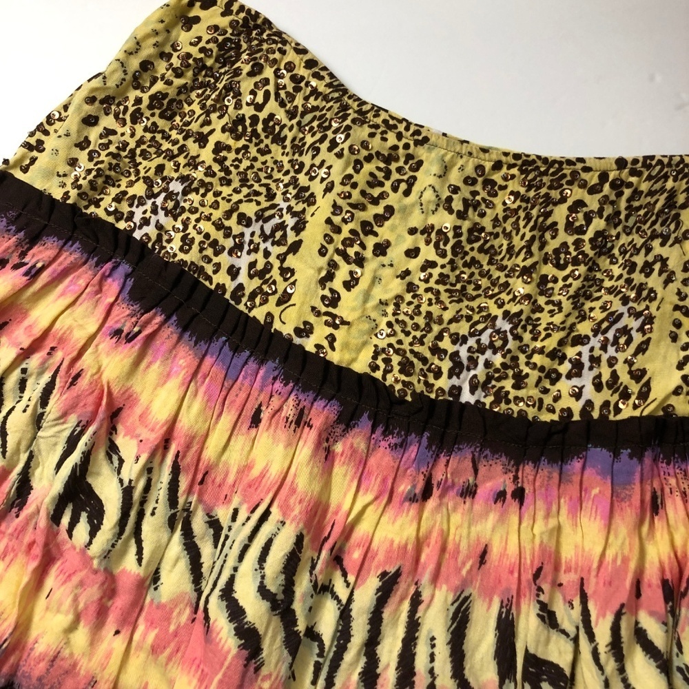 Alberto Makali Broomstick Skirt Boho Animal Print - image 3